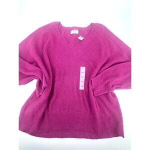 Old Navy Womens V Neck Fuchsia Sweater Size XXL New With Tags